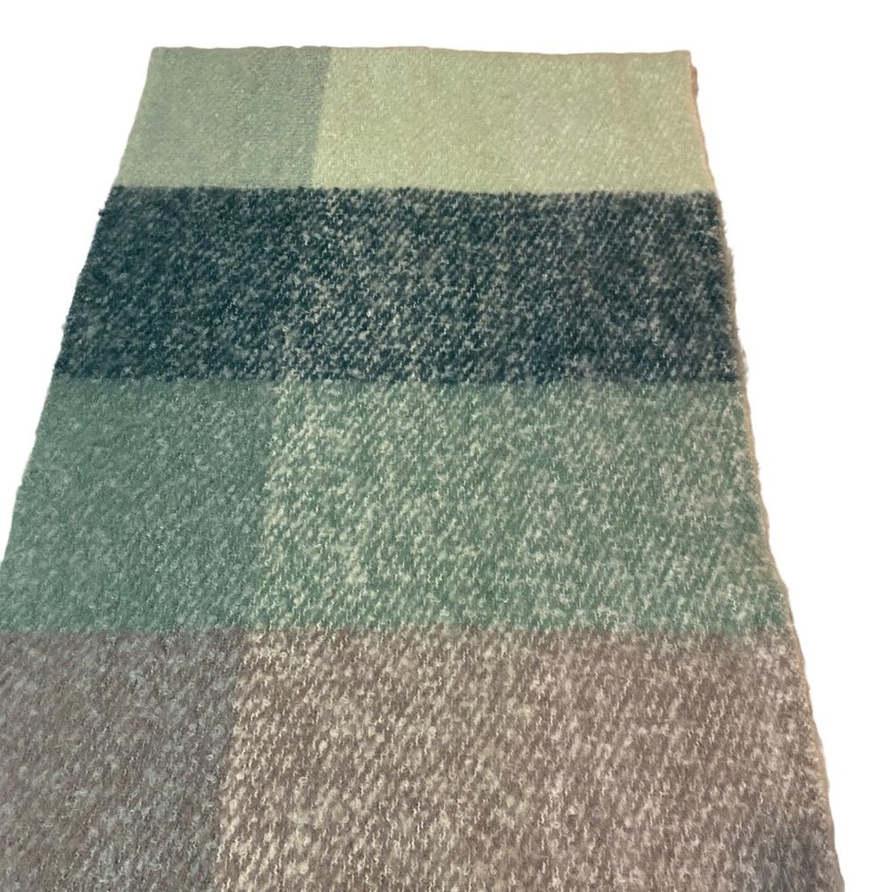Steve Madden Lime Striped Plaid Muffler - Picture 12 of 16